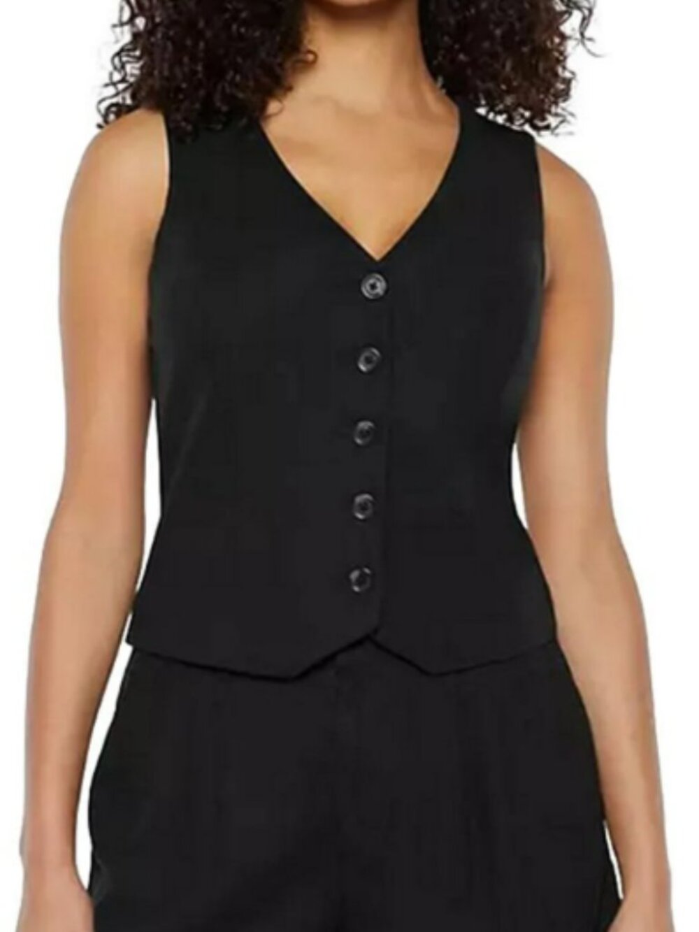 Express Linen Vest Black Size L